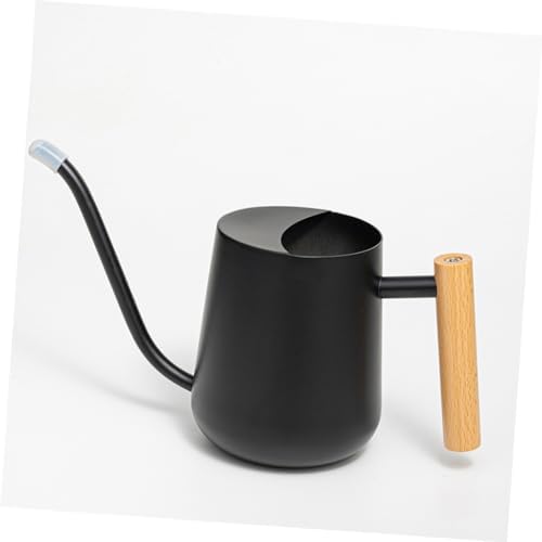 1000ml Stainless Steel Watering Pot with Wooden Handle Black - Image 3