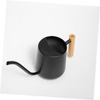 1000ml Stainless Steel Watering Pot with Wooden Handle Black - Image 5