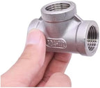 1/8" 1/4" 3/8" 1/2" 3/4" 1" 2" 3" BSP NPT Female Tee 3 Ways Splitter Stainless Steel Pipe Fitting Connector Coupler (Color : BSPT SS316, Size : 3/4") - Image 4