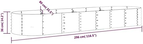 Metal Garden Raised Bed 116.5x31.5 in Outdoor Brown Planter Box - Image 6