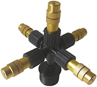 Gardening Irrigation Dripper 1 Piece of 5 Heads Micro-Irrigation System Mist Cooling Nozzle Garden Greenhouse Adjustable and Shut Down Spray Nozzle (Color : Brass and Black) - Image 5