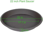 2 Pack of 22 inch Plant Saucer, Large Plant Tray, Heavy Sturdy Plant Drainage Tray for Indoors, Bird Bath Bowls, Sturdy Plastic Pot Tray for Planter 20 21"(Brown) - Image 2