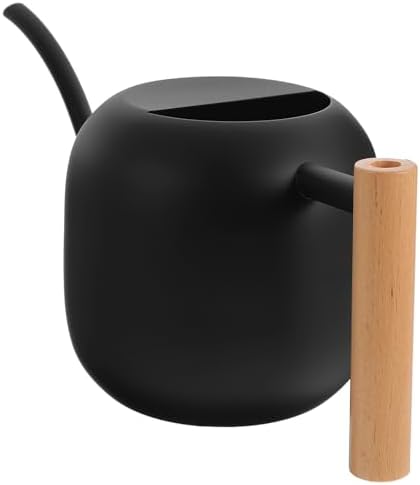 Xmas Vintage Stainless Steel Watering Can with Wood Handle, 1200ml by FOMIYES