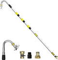 Buyplus 16FT(24FT Reach) Telescopic Gutter Cleaning Tools from The Ground, Rain Gutter Cleaners Tool with 360°Rotatable Metal Nozzle, Extension Pole, Hose Attachment, Watering Wand for Garden Hose by Buyplus