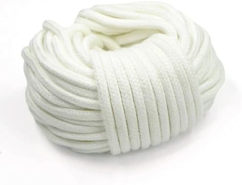 10m White Potted Water Absorbent Polyester Rope Self Watering Wick Cord, for DIY Round Automatic Waterer Soil Moisturizing Part(Length 10m(Dia 4mm)) by Unknown