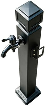 Vertical Garden Water Column Hose Stand with Faucet & Spray Gun, Stainless Steel Yard Hydrant, Freeze Proof Outdoor Water Tap for Patio Yard Garden Lawn(Style 1,Height: 95cm/37.4in) by Gaommini