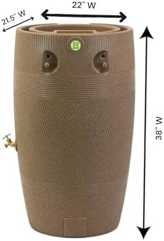 Impressions Havana Rain Barrel and Planter Top, 50 Gallon Capacity, Khaki Granite (2 Pack) - Image 3