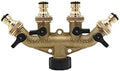 Mdingbao-Brass Connector Fitting 4 Way Brass Tap Adaptor Hose Valve Manifold Hose Splitter Tap Adaptors Hose End Fittings Four Channel, 1PC, Garden Hose Connector (Color : A) by Unknown
