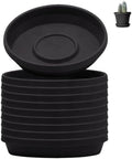 Bloem Terra Plastic Saucer Tray for 6" Terra Planters, Black, 10-Pack by Bloem