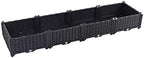 Hershii Plastic Rectangular Raised Garden Bed Indoor Outdoor Planter Box Kit Container for Growing Vegetables, Plants, Herbs, Flowers & Succulents - Black - 61.41 X 15.35 X 8.66 Inches by FineLivingStartingwithaHome