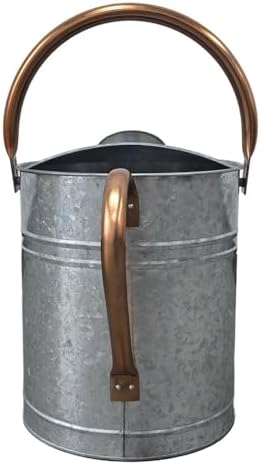 Plexon Large Metal Watering Can Outdoor 2 Gallon - Flower Plant Gardening Garden Watering Can Pot, Bronze Galvanized Steel Handles and Removable Spray Spout, Silver - Image 5