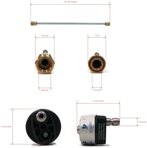 The ROP Shop Spray Gun, Wand, Hose, 5-in-1 Nozzle KIT fits Honda GC160 3/4" Pressure Washer - Image 3