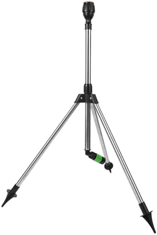 Tripod Sprinkler, Stainless Steel Rotating Sprinkler with 30 to 360 Degree Adjustable Spray, Liftable Tripod Lawn Stand for Garden Lawn Irrigation - Image 3