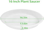 4 Pack of 16 inch Plant Saucer, Large Plant Tray, Heavy Sturdy Plant Drainage Tray for Indoors, Bird Bath Bowls, Sturdy Plastic Pot Tray for Planter (Clear) - Image 2