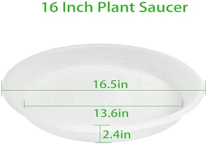 4 Pack of 16 inch Plant Saucer, Large Plant Tray, Heavy Sturdy Plant Drainage Tray for Indoors, Bird Bath Bowls, Sturdy Plastic Pot Tray for Planter (Clear) - Image 2