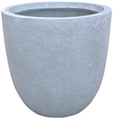 Kante Blue Gray Concrete Planter 10" Dia All-Weather Round Small Pot by Unknown