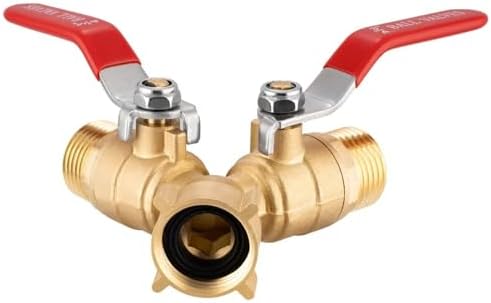 Hose Splitter 2 Way Heavy Duty Brass Garden Outdoor Full Flow Connector,Y Valve 3/4 Inch GHT Thread - Image 6
