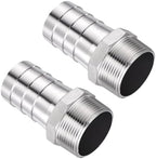 2pcs Stainless Steel Hose Barb Fittings 40mm Barb to 1-1/2" NPT Male by Kozelo