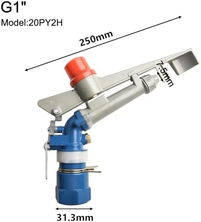 Zinc Alloy FOR Impact Sprinkler 1 Inch Female Thread, Adjustable Lawn Irrigation Sprayer for Farm,130ft Range Water Saving - Image 2