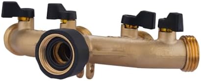 4-Way Hose Splitter Connector with Washers – Available in Standard & Acid-Washed Reddish Finish, Durable Brass & Plastic, Leak-Proof, Multi-Port Adapter (Standard, 2) - Image 6