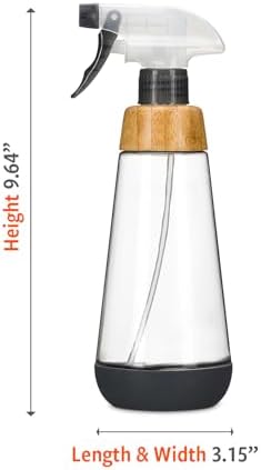 Full Circle 16oz Glass Spray Bottles, Green & Gray, Stream & Mist Modes, Bamboo Accents, Silicone Boot, Refillable - Image 7