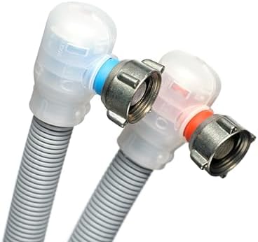 Premium Flood Prevention Washing Machine Hose Set w/Integrated Automatic Water Shutoff Valve, 5-Year MFG. Insurance Policy & Warranty (7 ft. W/Brass Extenders (2.63" Length)) - Image 2