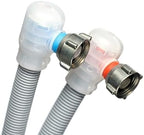 Premium Flood Prevention Washing Machine Hose Set w/Integrated Automatic Water Shutoff Valve, 5-Year MFG. Insurance Policy & Warranty (5 ft. W/Brass Extenders (2.63")) - Image 2