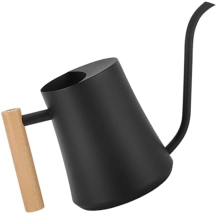 VICASKY Vintage Metal Long Spout Watering Can with Wooden Handle for Indoor Plants Stainless Steel Garden Pot for Precise Watering Design for Flowers and Houseplants by VICASKY