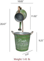 Rustic Green Metal Watering Can Flower Pot, Vintage Distressed Garden Decor Flower Bucket Planter for Herbs Succulents Flowers, Decorative Plant Pot for Outdoor Indoor Patio Yard Home Decor - Image 6