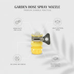Zinc Alloy Garden Hose Spray Nozzle - Watering Wand with Adjustable Multi-Pattern Head for Outdoor Cleaning & Gardening - Image 4