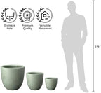 Kante Accent Round Bowl Mint Green Concrete Planter 14" Dia, Outdoor - Image 7