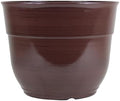 Garden Elements Indoor/Outdoor Glazed Brushed Happy Plastic Planter, Large, Dark Brown, 15" by GardenElements