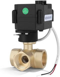 1" 3 Way L Port Motorized Ball Valve Brass - 2 Wire Auto Return Electric Water Valve Normally Closed with Manual Override, 9-24V AC/DC, Long Life Automatic Ball Valve, IP67 by movafaFH