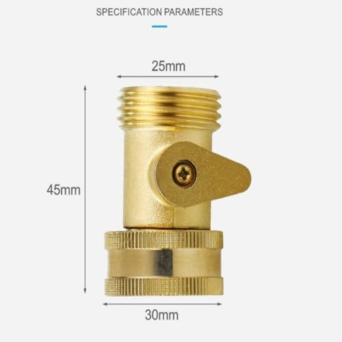 OAkita Garden Hose Connector, 2-Piece 3/4 in. Heavy-Duty Solid Brass Garden Hose shutoff Valve with 4 Extra Rubber washers - Image 3