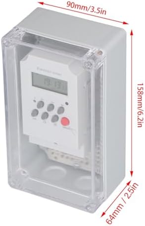 Pool Pump Timer Digital Timer Box, 7 Day Cycle 20 On Off Operations, Programmable Time Control Switch, Outdoor Water resistive, (AC 110V) - Image 2