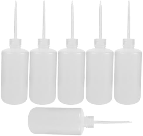 OUNONA Plastic Straight Neck Wash Bottle 6pcs 16.9oz 500ml by OUNONA