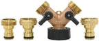 Brass 2-way Garden Tap Female 3/4 Y Irrigation Valve Water Splitter Quick Connector Hose 1 Set(BSP-A) - Image 4