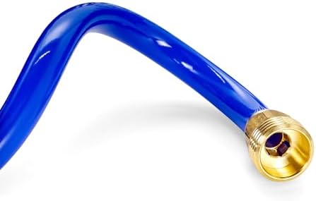 Camco 20' Self Coiling Water Hose with Brass Fittings and 1.5" ID for Marine Use, Cleaning, Car Washing and Gardening, Blue - Image 4