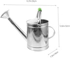 Vintage Stainless Steel Garden Watering Can 5l Silver Xmas - Image 2