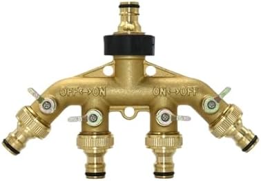 Hoses Connector Brass 3/4 Threaded 4-Way Garden Faucet Manifold Water Pipe 4-Way Manifold Female 3/4 Irrigation Valve 1 pc(D) - Image 2