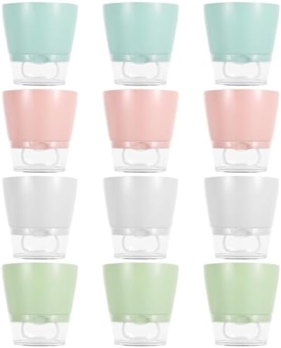 12 PCS Self Watering Planters for Indoor Plants, 6 inch Plastic Flower Pots Assorted Color, Self Watering Succulent Pots, Wick Rope & Clear Saucer Reservoir for Home Office Garden by Unknown