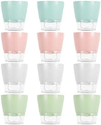 12 PCS Self Watering Planters for Indoor Plants, 6 inch Plastic Flower Pots Assorted Color, Self Watering Succulent Pots, Wick Rope & Clear Saucer Reservoir for Home Office Garden by Unknown
