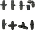 Hose Connector Adapter 50Pc Drip Irrigation 8mm To 4mm Garden Hose Connector T-shaped Elbow End Plug Direct Repair 8/11 To 4/7mm Water Separator With Lock (Color : Black) by Unknown