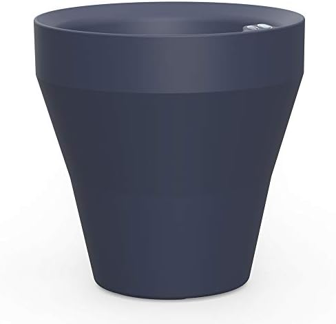 Crescent Garden TruDrop Rim Modern Self Watering Planter with Water Level Indicator, Indoor/Outdoor Weather-Safe Round Plant Pot, Grow Healthy Plants & Flowers - 26" W (Midnight) by CrescentGarden