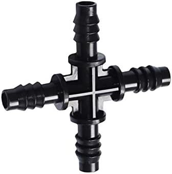 Hose Connector 8/11 Hose Tee Water Divider 3/8" 4-Way Cross Connector Garden Water Pipe Irrigation Tee Barb Drip Irrigation Accessories 100 Pieces (Color : Cross) by Unknown