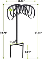 Garden Water Hose Holder Stand With Ground Stakes, Black Freestanding Storage Rack, Holds Up To 125 Ft 5/8 Inch For Backyard, Lawn And Patio Organization - Image 6