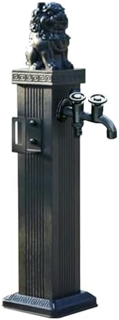 Free Standing Water Column for Home Garden, Outdoor Column Faucet, Garden Hose Holder with Full Copper Faucet, Square Garden Water Column, Stainless Steel(Black,69cm/27in) by Unknown