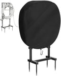 Water Hose Holder Freestanding Cover 34x10.6x38in,Black by Fizentia