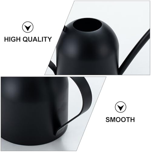 Ciieeo 500ml Black Metal Watering Can with Long Spout, Stainless Steel Watering Pot for Garden and Indoor Plants, Vintage Style Gardening Tool for Flower and Vegetable Care - Image 5