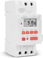 TM919B 30A 7 Days Programmable Timer Switch, Heavy-Duty Digital Weekly Timer with LCD, 16 ON/Off Settings, 35mm DIN Rail Mount, 5000W for Lighting, Water Heater, AC & Industrial Equipment (110V) - Image 2